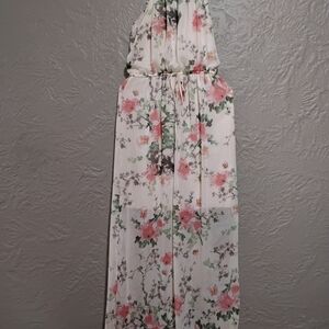 Sweet Storm Wome's Floral Dress with Pink and Green Accentssize L